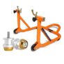 Grand Pitstop Rear Paddock Stand with Swing Arm Slider Spool Bobbin M10 (Black and Orange)