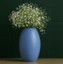 10club Ceramic Oval Vase | Flower Vase for Home Decor | Ceramic Vase | Blue | for Home, Office, Centerpiece or Gifting