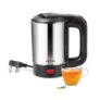 MILTON Stainless Steel Euroline Electric Travel Kettle With Handle, 1000 Watt, 500 Ml | 2 Utility Cups | Auto Shut-Off | Concealed Heating Element | Power Indicator |1Year Warranty, Silver