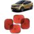 KINGSWAY Car Window Curtain Sticky Sun Shades Compatible with Tata Altroz, (Year 2020 Onwards), Universal Fit Sunshades for Side Window, Rear Window, Red Color, 4 Pieces