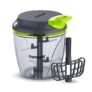 Home Puff 900Ml Fruit & Vegetable Chopper For Kitchen, 6 Stainless Steel Blades, Unbreakable Food-Grade Plastic, Anti-Slip Base, Free Curd/Cream Whipper, Egg Beater, Made In India, With Warranty