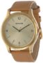 Fastrack Leather Sonata Quartz Analog Champagne Dial Watch for Men-77082Yl07, Band Color:Brown