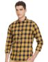 Ketch Men’S Letter Print Straight Shirt (Khsh000159_Navy/Yellow S)