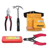 VISKO 824 Hand Tool Set of 10 Pcs With Tool Bag | Plier | Cutting Plier | Hammer | 6Pc Screwdrivers | Hand Tool Kit | Home appliances | Electric Items | Multicolor |