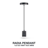 Havells Radia Pendant 1LS E27MattBLK MRB