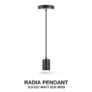 Havells Radia Pendant 1LS E27MattBLK MRB