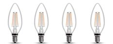 Wipro Garnet Base E14 4-Watt Led Bulb (Pack Of 4, Yellow)